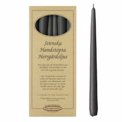 Herrgårdsljus matt Mörkgrå 30 cm, handstöpta