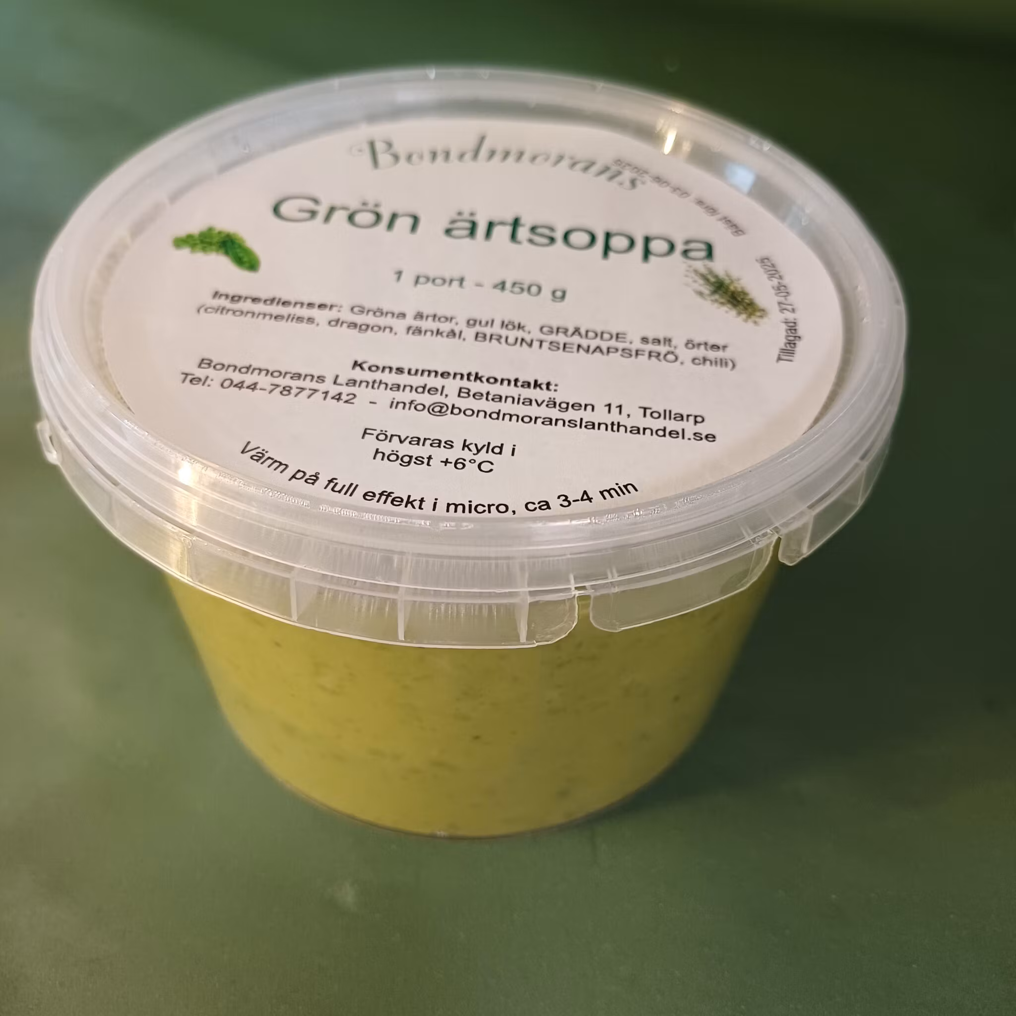 Grön ärtsoppa 450g, Bondmorans