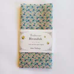 Bivaxduk 30x30 cm, Vit, rosablå små blommor, Bondmorans