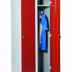 SWED 2 Rött/Grått, klädskåp 2dörr