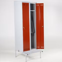 SWED 2 Rött/Grått, klädskåp 2dörr