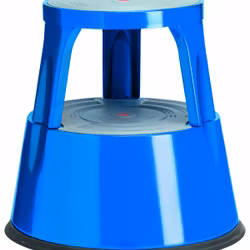 Stegpall, plåt, 2 steg, blå
