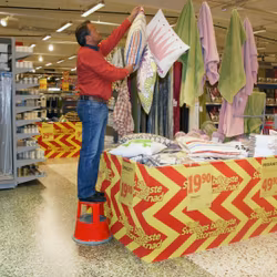 Stegpall, plåt, 2 steg, blå