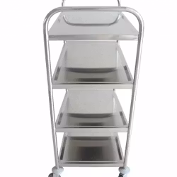 Plattformsvagn 4 hyllor, Rostfri