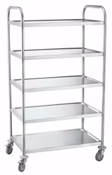 Plattformsvagn 5 hyllor, Rostfri