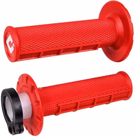 ODI Half Waffle MX Lock-On Grip Set 2 & 4 Stroke RÖD