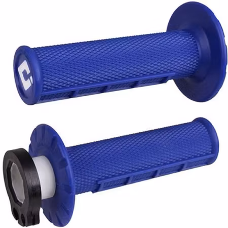ODI Half Waffle MX Lock-On Grip Set 2 & 4 Stroke BLÅ
