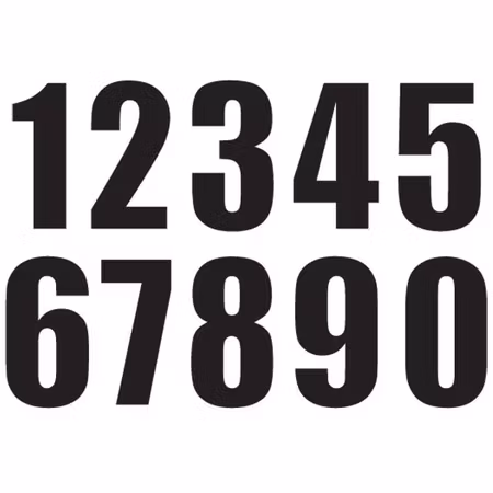 Motion STD Siffror ED2 SVART, Set med 3st, 14cm höga