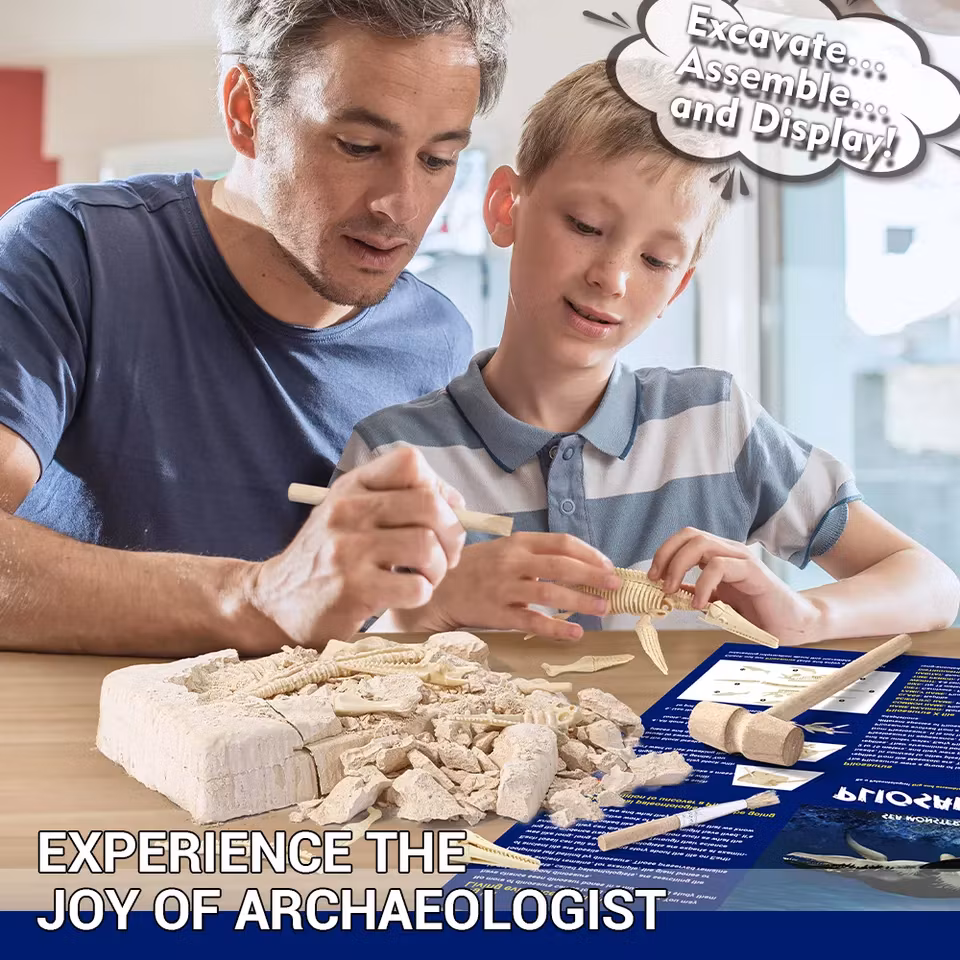 Upptäck magin med utgrävning av ett dinosaurie skelett!