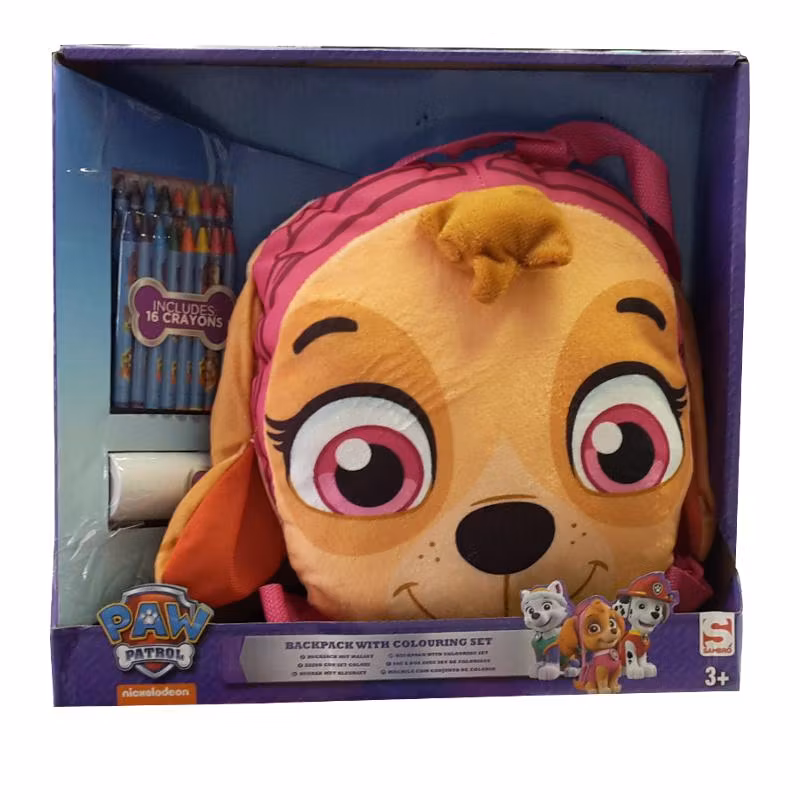 Ryggsäck Paw Patrol "SKYE" - med färgkritor  25 cm hög