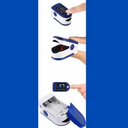Pulsoximeter fingertopp syremätare för blodsyre & puls enkel hemmonitor