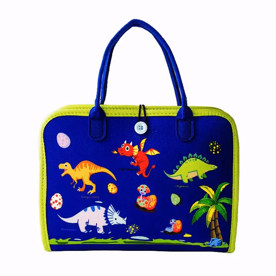 Montessori aktivitetsväska för barn – pedagogisk leksak med knappar, dragkedjor och skosnöreträning, perfekt för barn 1–5 år.