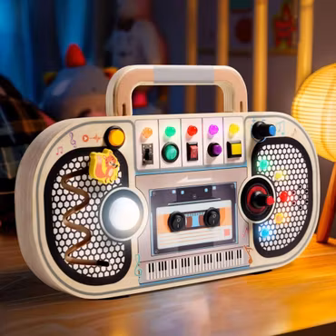 Montessori aktivitetsbräda i trä med LED & ljud