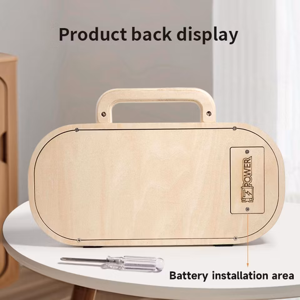 Montessori aktivitetsbräda i trä för barn med LED-lampor och färgglada knappar – sensorisk leksak som utvecklar finmotorik och inlärning.