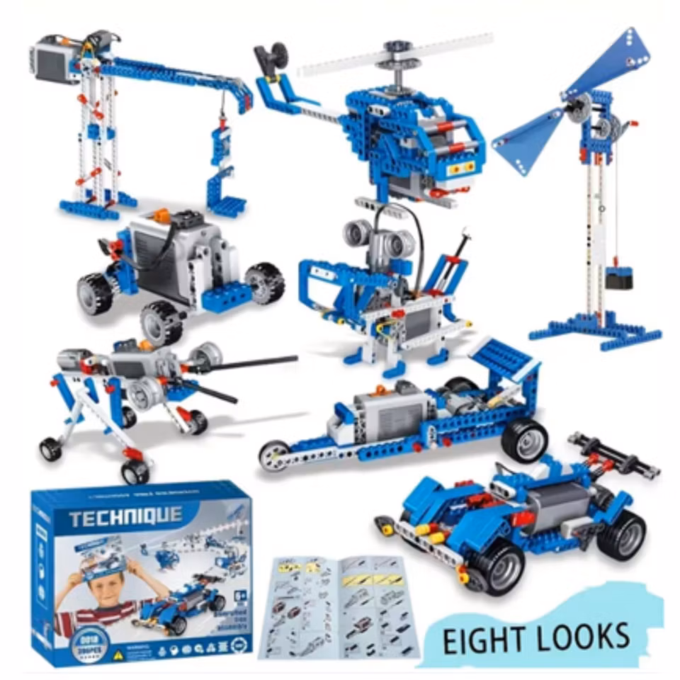 STEM-byggsats med 396 delar för barn 8–14 år – teknikleksak med kraftdrivna delar, programmering och kompatibilitet med LEGO 9686-serien.