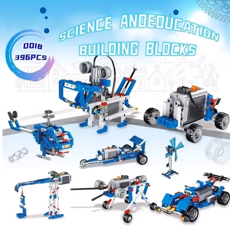 STEM-byggsats med 396 delar för barn 8–14 år – teknikleksak med kraftdrivna delar, programmering och kompatibilitet med LEGO 9686-serien.