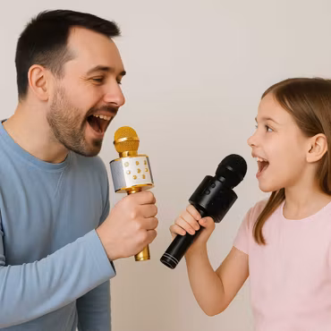 Bluetooth karaoke mikrofon med högtalare