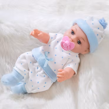 Babydocka 30 cm realistisk med napp & kläder