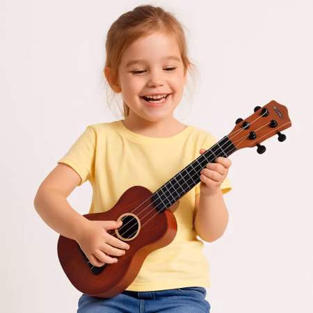 Ukulele i trä för barn musikglädje och lekfullhet