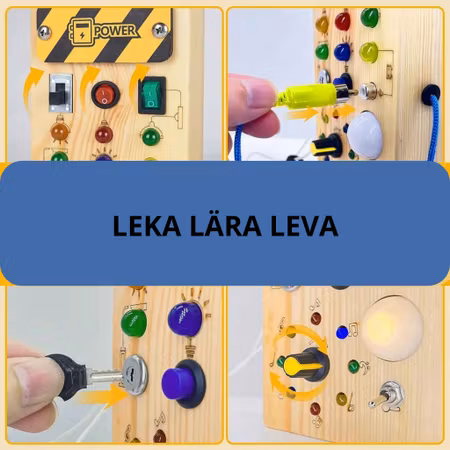 Montessori LED Busy Board i trä