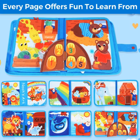 Quiet Book Noahs Ark Montessori Aktivitetsbok 1–3 år