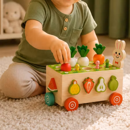 Montessori formsortering i trä för barn