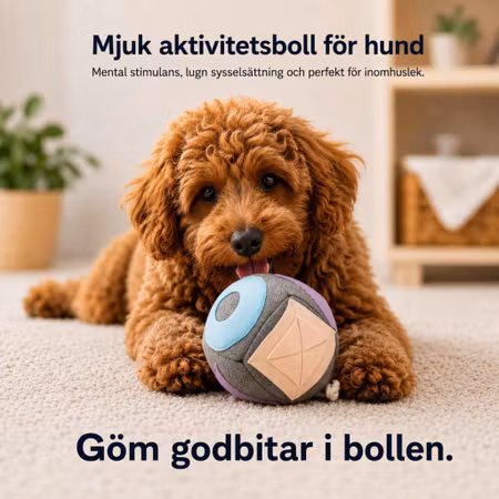 Mjuk aktivitetsboll för hund tyst och tvättbar