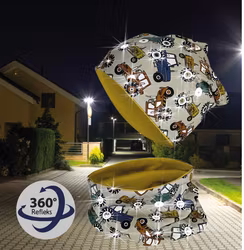 Lue og hals med fleece og refleks