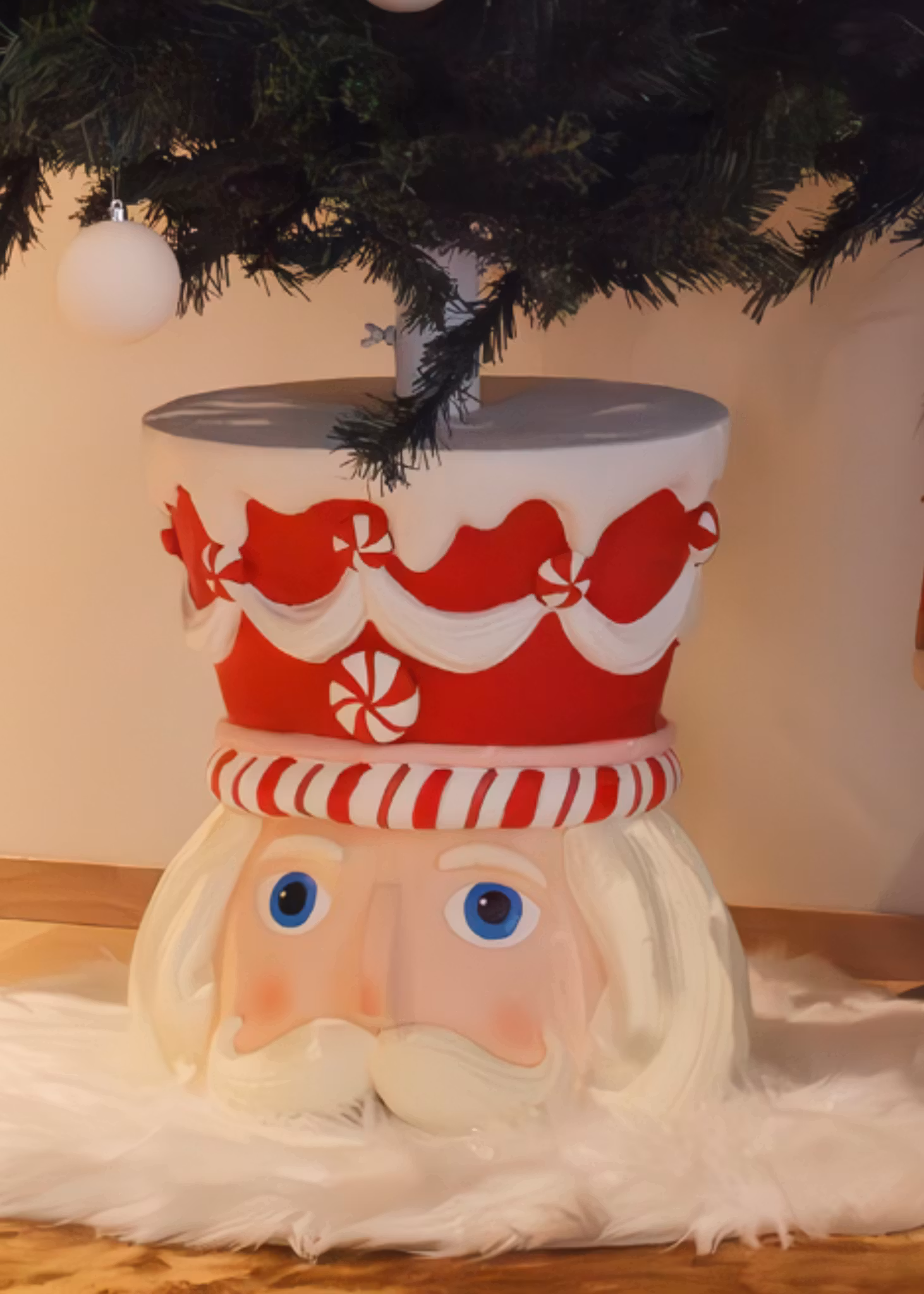 Juletrefot Rød og hvit
