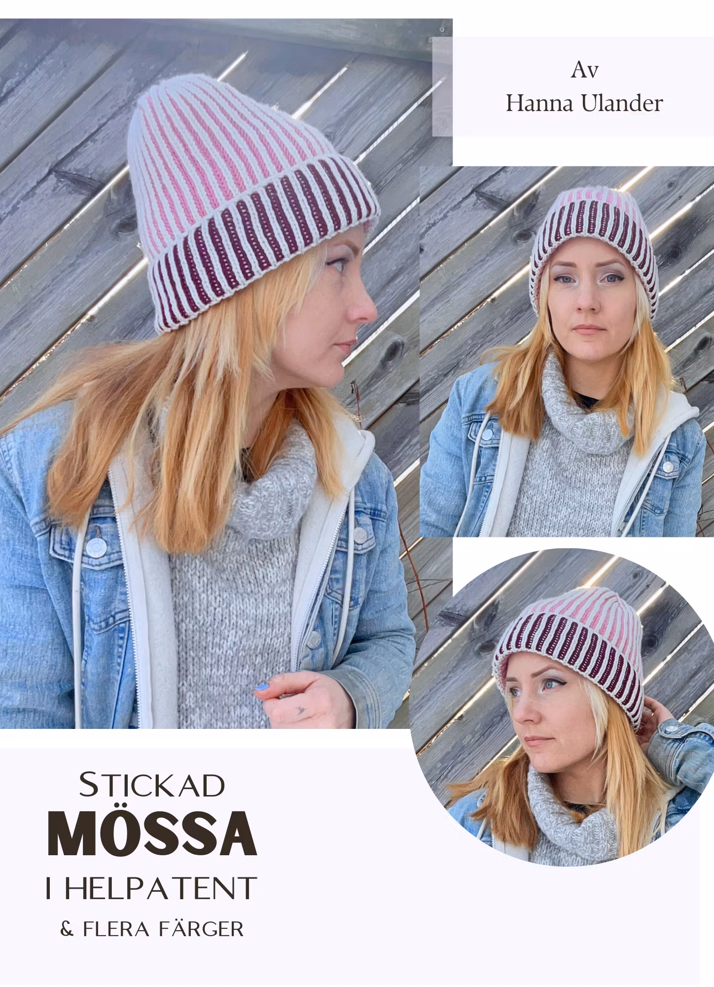 Stickad mössa i helpatent & flera färger