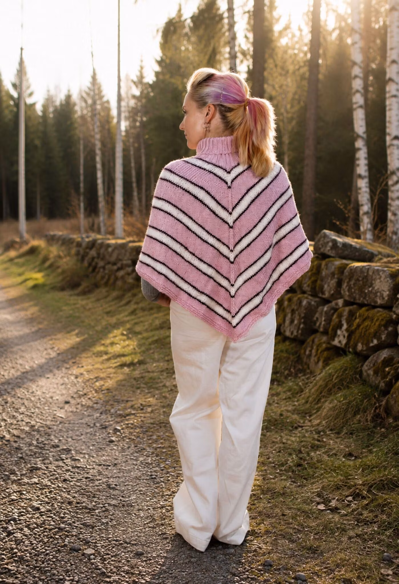 Rosengryning poncho