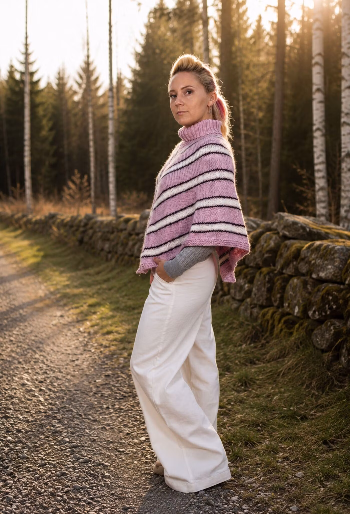 Rosengryning poncho