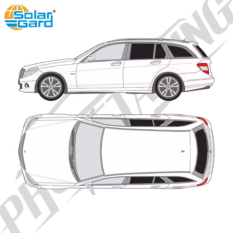 Färdigskuren solfilm - Mercedes-Benz C-Klass Kombi - 2007-2014