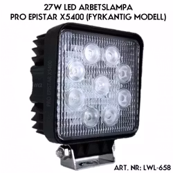 LED arbetsbelysning 9-32v - PRO EPISTAR X5400 - 27W (FYRKANTIG)
