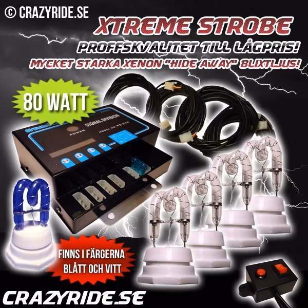Blixtljus - XTREME STROBE 80 WATT