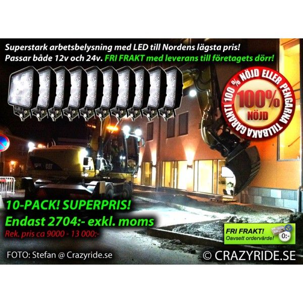 LED arbetsbelysning 9-32v - PRO EPISTAR X3000 - 15W