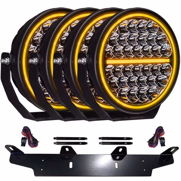 Extraljus paket 4 st LEDFORCE Attention V2 170W 4-PACK LED Extraljus inkl. extraljushållare, stag och reläkabelsats - 9-32V