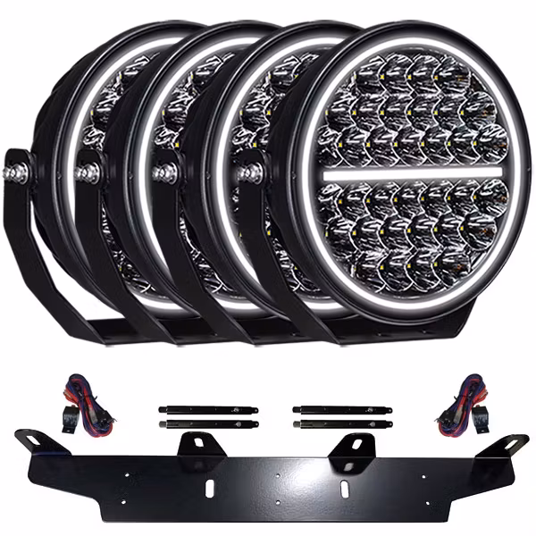 Extraljus paket 4 st LEDFORCE Attention V2 170W 4-PACK LED Extraljus inkl. extraljushållare, stag och reläkabelsats - 9-32V