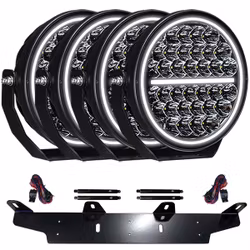Extraljus paket 4 st LEDFORCE Attention V2 170W 4-PACK LED Extraljus inkl. extraljushållare, stag och reläkabelsats - 9-32V