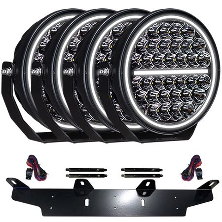 Extraljus paket 4 st LEDFORCE Attention V2 170W 4-PACK LED Extraljus inkl. extraljushållare, stag och reläkabelsats - 9-32V