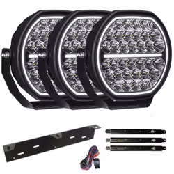 Extraljus paket 3 st LEDFORCE Attention V1 170W 3-PACK LED Extraljus inkl. extraljushållare, stag och reläkabelsats - 9-32V