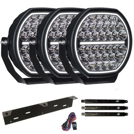 Extraljus paket 3 st LEDFORCE Attention V1 170W 3-PACK LED Extraljus inkl. extraljushållare, stag och reläkabelsats - 9-32V