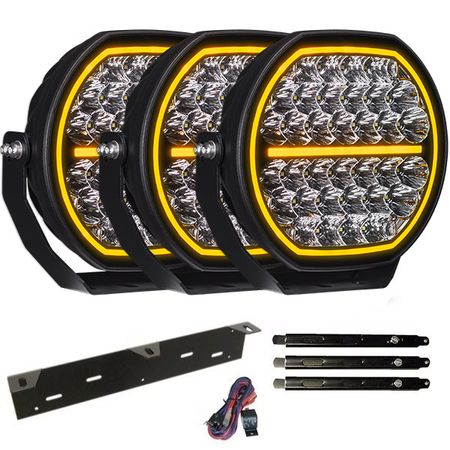 Extraljus paket 3 st LEDFORCE Attention V1 170W 3-PACK LED Extraljus inkl. extraljushållare, stag och reläkabelsats - 9-32V