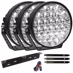 Extraljus paket 3 st Ledforce MegaBeam 160W LED 9" inkl. extraljushållare, stag och reläkabelsats