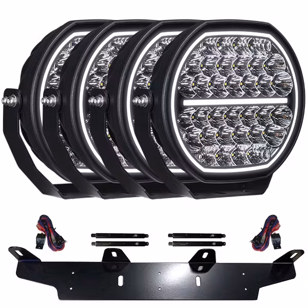 Extraljus paket 4 st LEDFORCE Attention V1 170W 4-PACK LED Extraljus inkl. extraljushållare, stag och reläkabelsats - 9-32V