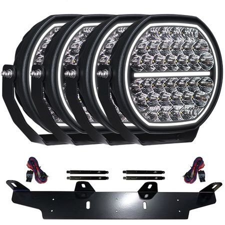 Extraljus paket 4 st LEDFORCE Attention V1 170W 4-PACK LED Extraljus inkl. extraljushållare, stag och reläkabelsats - 9-32V