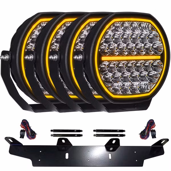 Extraljus paket 4 st LEDFORCE Attention V1 170W 4-PACK LED Extraljus inkl. extraljushållare, stag och reläkabelsats - 9-32V