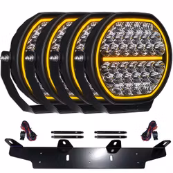 Extraljus paket 4 st LEDFORCE Attention V1 170W 4-PACK LED Extraljus inkl. extraljushållare, stag och reläkabelsats - 9-32V