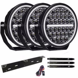 Extraljus paket 3 st LEDFORCE Attention V2 170W 3-PACK LED Extraljus inkl. extraljushållare, stag och reläkabelsats - 9-32V