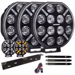 Extraljus paket 3 st LEDFORCE X-LED+ V2 3-PACK 160W LED Extraljus inkl. extraljushållare, stag och reläkabelsats - 9-32V